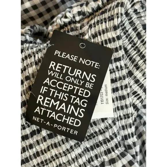 Sleeper NWT Gingham Linen Atlanta Midi Dress Medium - Picture 6 of 9